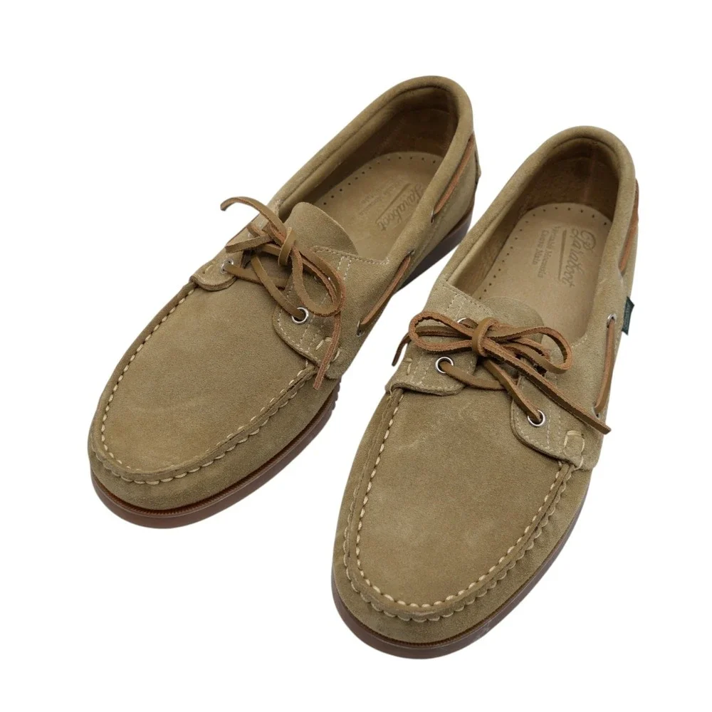 Paraboot Barth Marine Boat Shoes Men UK 9.5 US 10.5 Tan Suede New